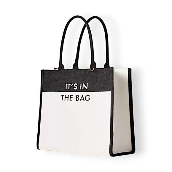 Kate Spade New York x Target Colorblock Black & White Knit Tote Bag – NEW - Picture 2 of 11